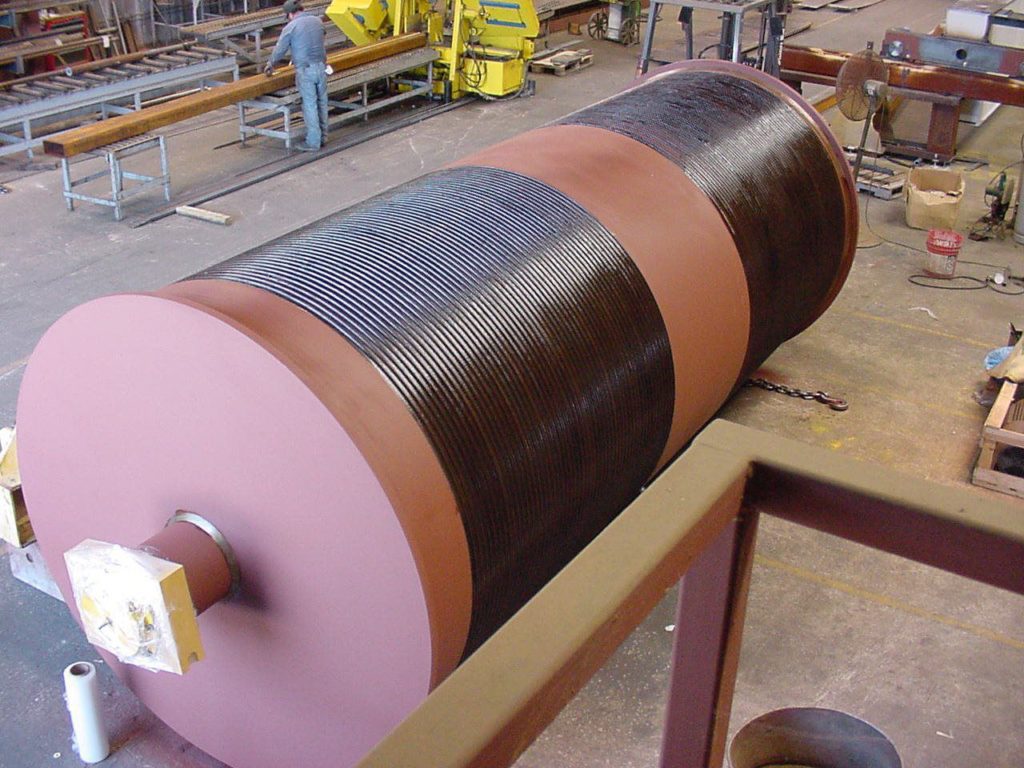 Large drum for wire rope hoist