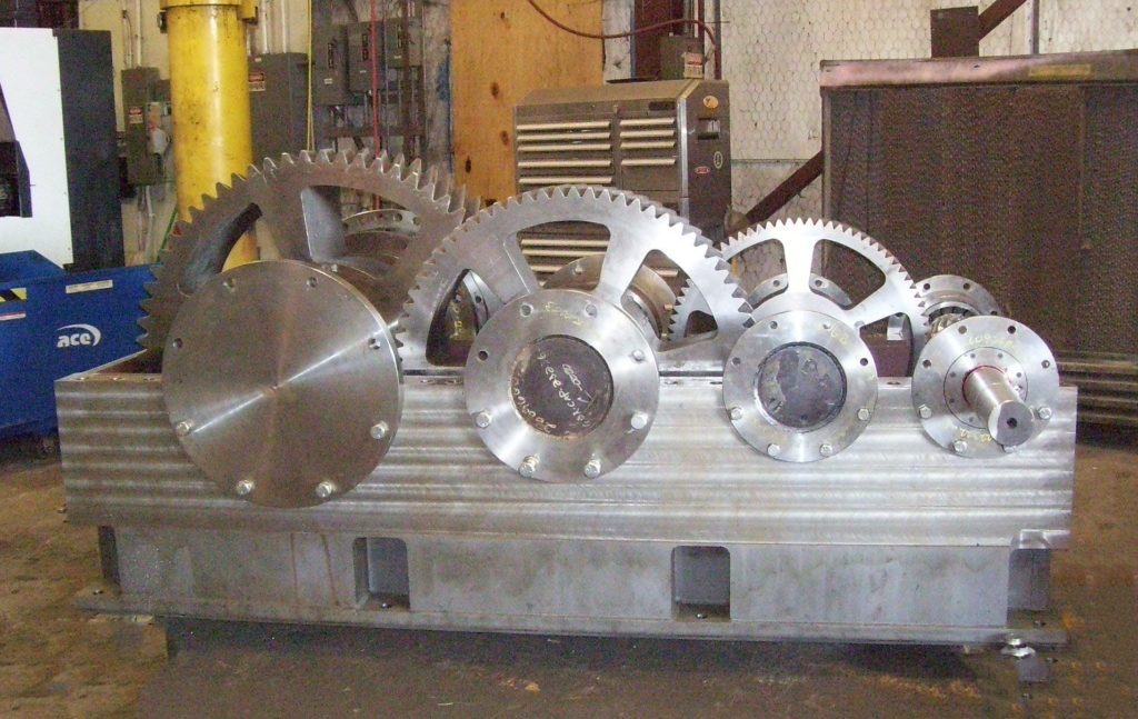 Gearbox with gears set inside