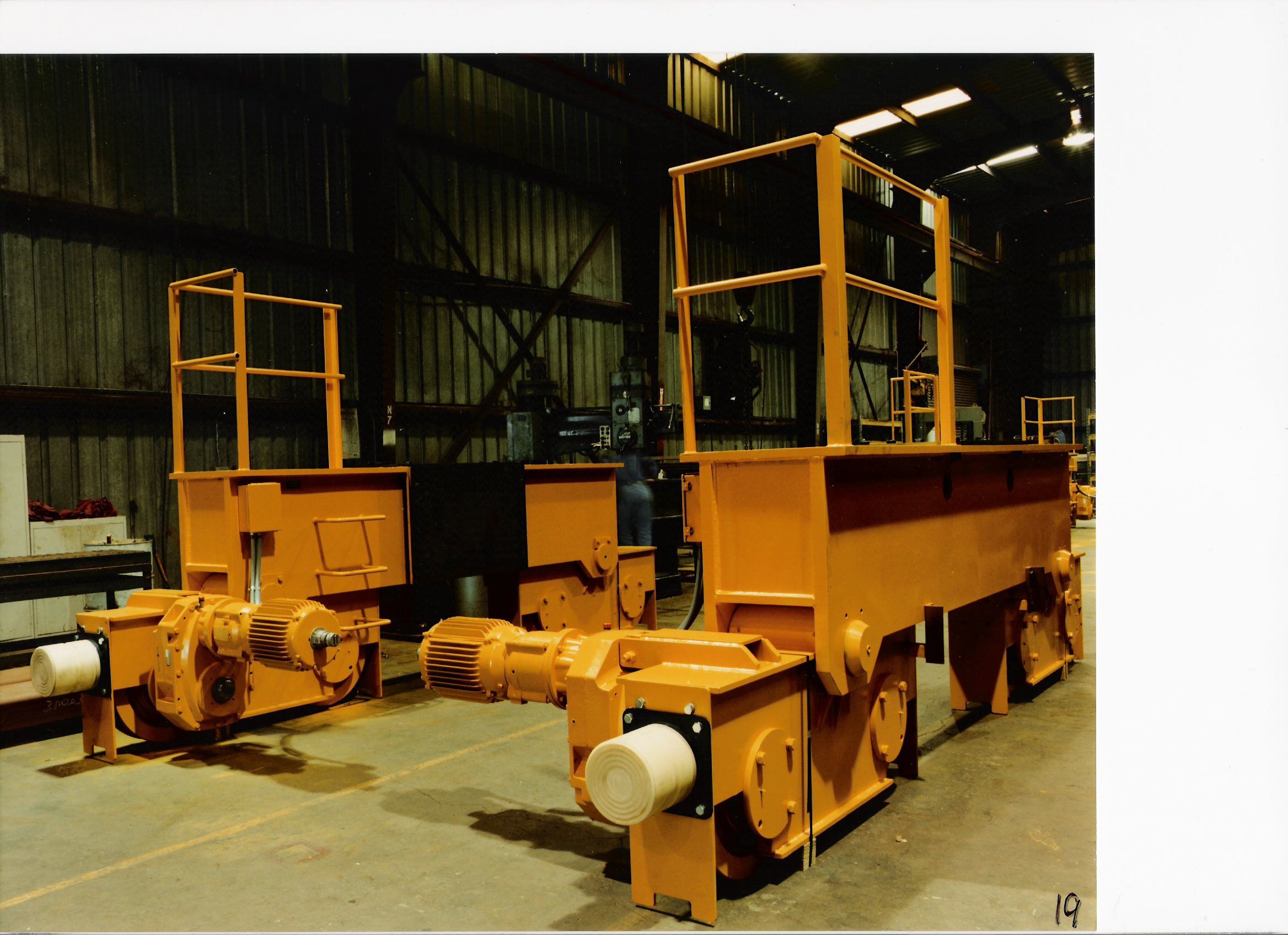 Bogie end trucks with handrails