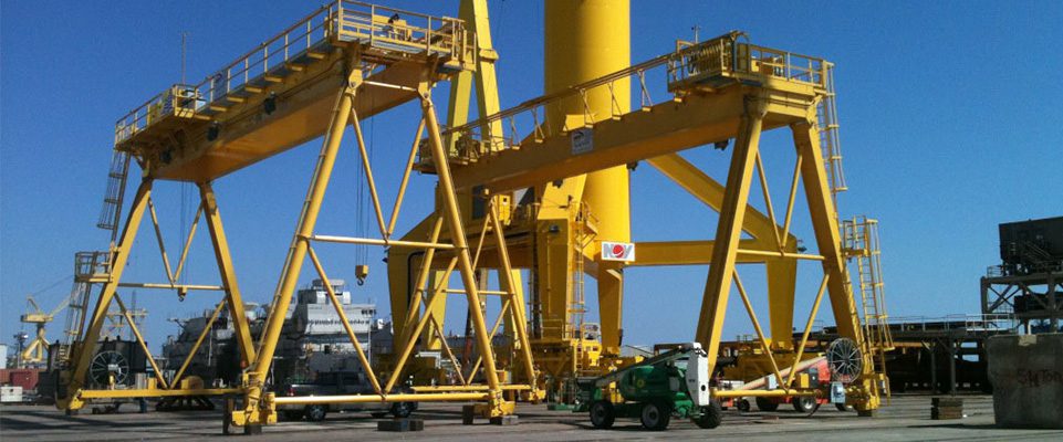 Gantry Cranes in Shipyard