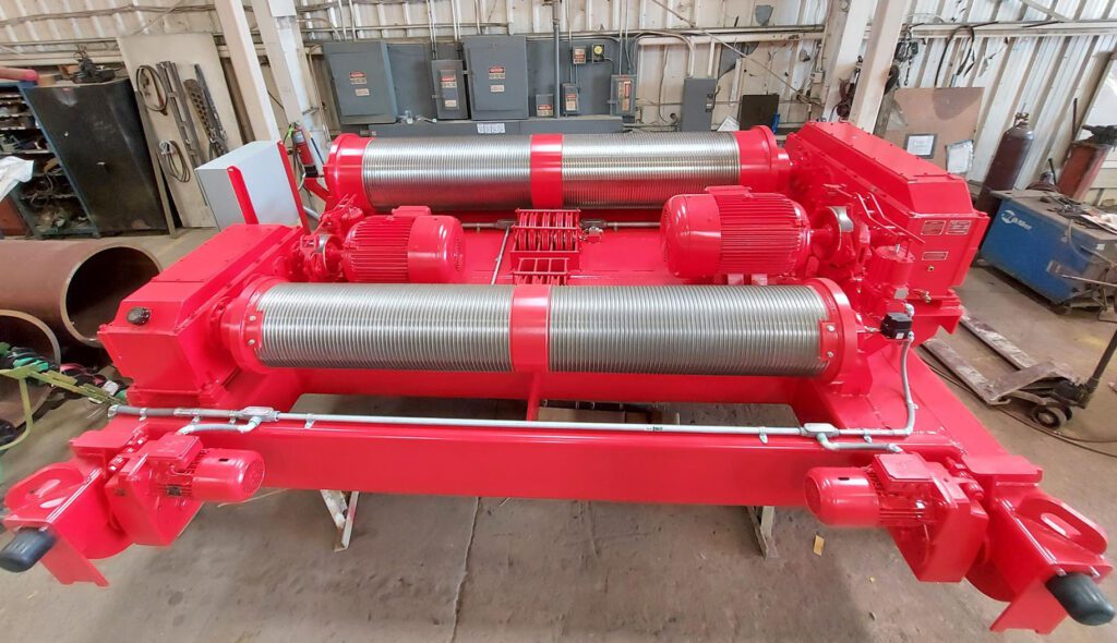 Built-up Red Wire Rope Hoist