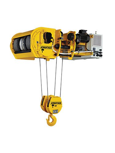 Advantage yellow low headroom monorail wire rope hoist